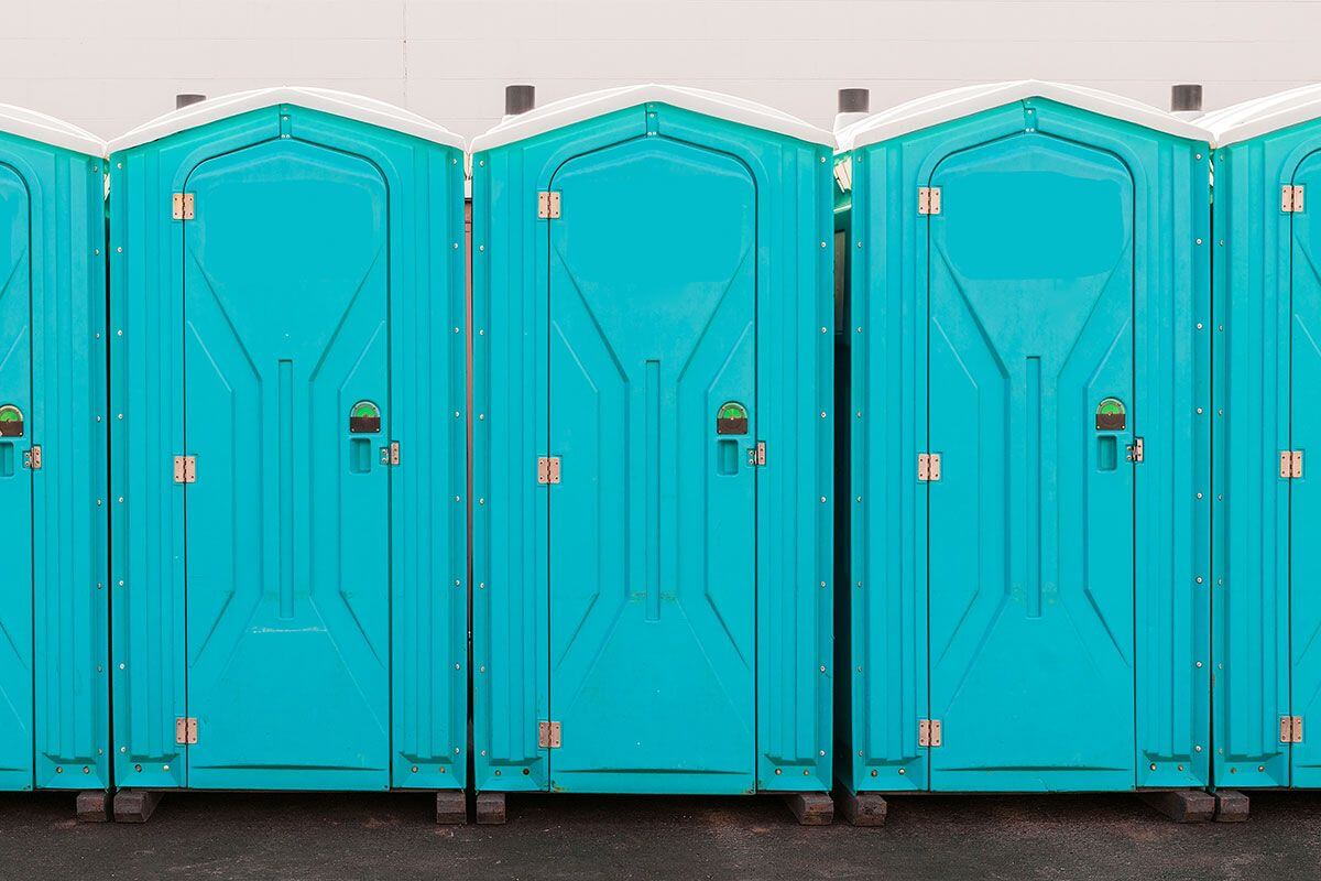 Industrial portable restroom units at a plant in Mccomb, Mississippi